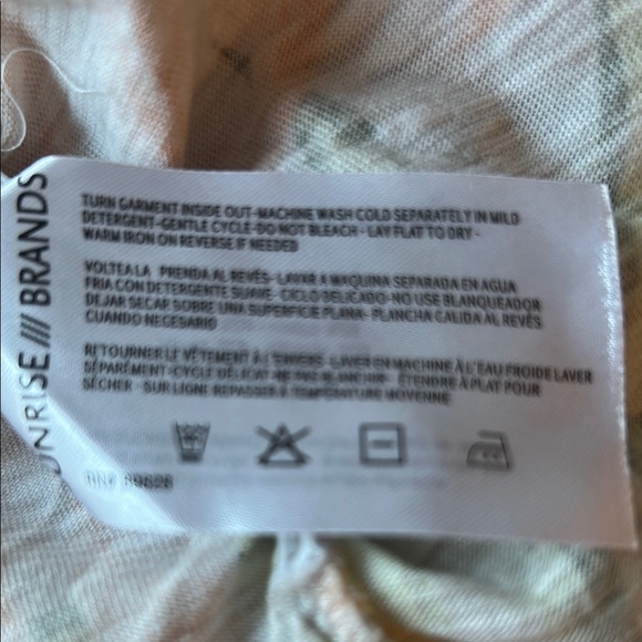 Skinnygirl Multicolor Leaf Print Top SM - Picture 10 of 11